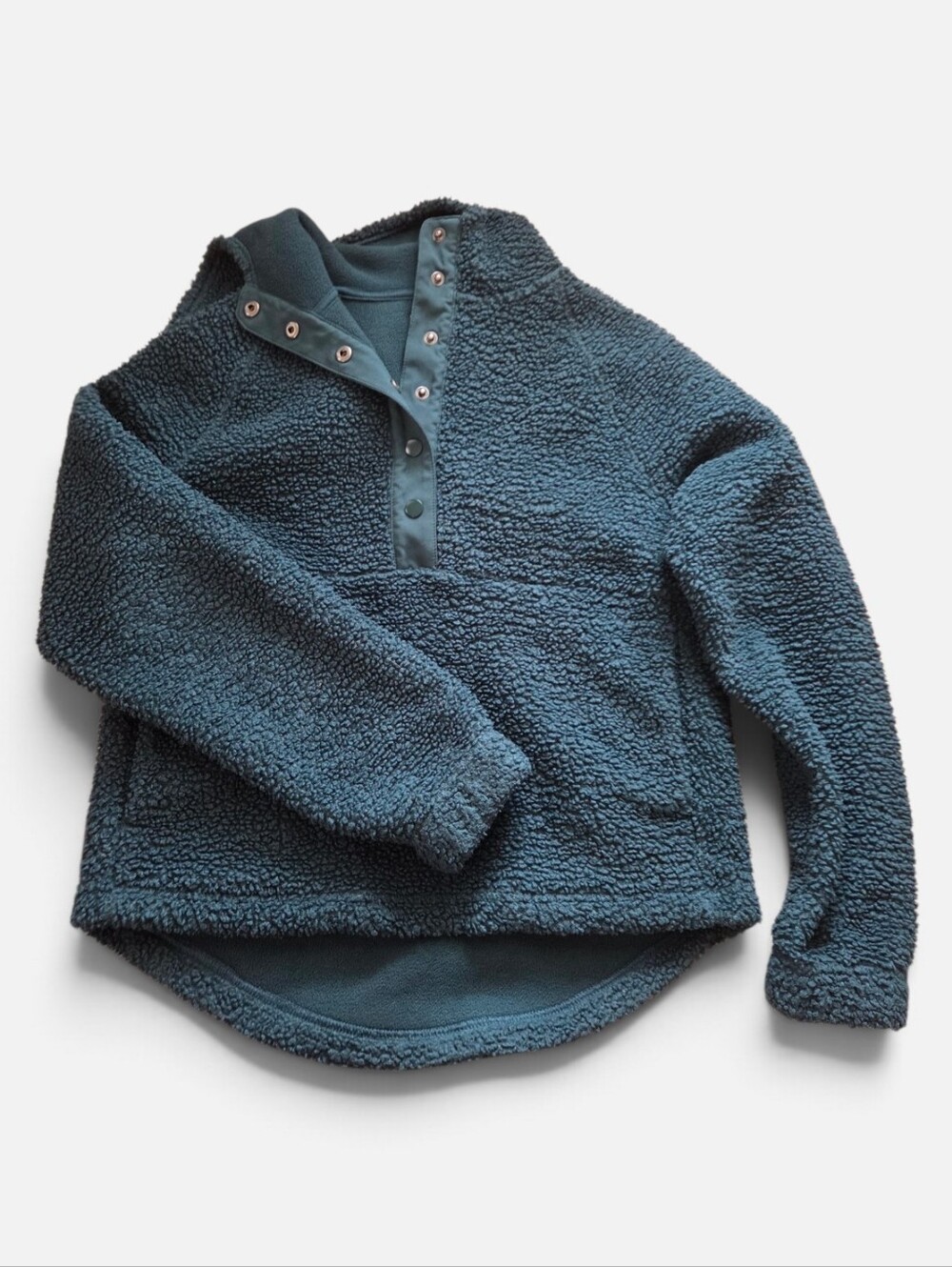 Green Blue Sherpa Hoodie Pullover